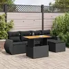 Image de vidaXL Salon de jardin 6 pcs - Noir