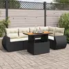 Image de Salon de jardin 6 pcs avec coussins - Noir