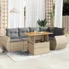 Image de vidaXL Salon de jardin 6 pcs - Beige résine tressée