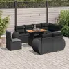 Image de VIDAXL Salon de jardin 9 pcs - Noir - Résine tressée