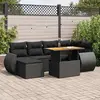Image de vidaXL Salon de jardin 7 pcs - Résine tressée noir