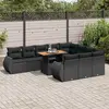 Image de VidaXL Salon de jardin 11 pcs   Noir
