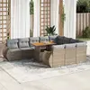Image de vidaXL Salon de jardin 11 pcs - Beige
