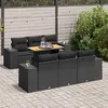 Image de vidaXL Salon de jardin - 7 pcs - Noir Résine tressée