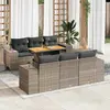 Image de vidaXL Salon de jardin 7 pcs - Gris