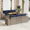 Image de vidaXL Salon de jardin avec coussins 7 pcs gris résine tressée