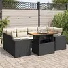 Image de vidaXL Salon de jardin 7 pcs - Noir