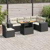 Image de VIDAXL Salon de jardin 7 pcs avec coussins - Noir résine tressée