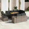 Image de vidaXL Salon de jardin 9 pcs - Gris