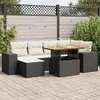 Image de vidaXL Salon de jardin 7 pcs - Noir Résine Tressée