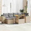 Image de vidaXL Salon de jardin 7 pcs - Beige