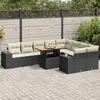 Image de vidaXL Salon de jardin 10 pcs avec coussins acacia noir