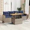 Image de vidaXL Salon de jardin 5 pcs avec coussins gris résine tressée