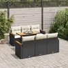 Image de VIDAXL Salon de jardin 7 pcs noir résine tressée