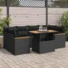 Image de vidaXL Salon de jardin 6 pcs noir - Résine tressée