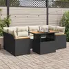 Image de vidaXL Salon jardin - 6 pcs, Noirs tressée