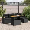 Image de VIDAXL Salon de jardin 6 pcs - Noir et Acacia