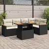 Image de vidaXL Salon de jardin résine tressée noir 6 pièces