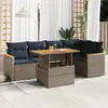 Image de vidaXL Salon de jardin 6 pcs avec coussins gris résine tressée