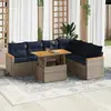 Image de vidaXL Salon de jardin avec coussins 7 pcs gris résine tressée