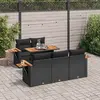Image de vidaXL Salon de jardin 6 pcs résine tressée noir avec acacia