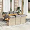 Image de vidaXL Salon de Jardin 7 pcs avec Coussins - Beige