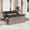 Image de vidaXL Salon de jardin avec coussins 7 pcs gris résine tressée