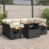 Image de vidaXL Salon de jardin 7 pcs - Noir