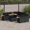 Image de vidaXL Salon de jardin 9 pcs - Noir