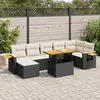 Image de vidaXL Salon de jardin 8 pcs avec coussins - Noir