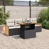 Image de vidaXL Salon de jardin 5 pcs - Noir