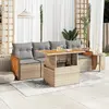 Image de VIDAXL Salon de jardin avec coussins 5 pcs - Beige
