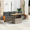 Image de vidaXL Salon de jardin 5 pcs - Gris