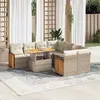 Image de VidaXL Salon de Jardin avec Coussins 9 pcs - Beige