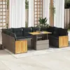 Image de vidaXL Salon de jardin résine tressée gris acacia 10 pcs