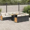 Image de vidaXL Ensemble canapés jardin 11 pcs Noir