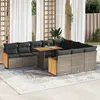 Image de VIDAXL Ensemble de canapés de jardin 11 pcs - Rotin acacia