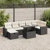 Image de vidaXL Salon de jardin résine tressée noir 8 pièces