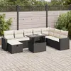 Image de VidaXL Salon de jardin 9 pcs - Noir Résine Tressée