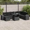 Image de vidaXL Salon de jardin 9 pcs noir - Résine tressée