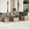 Image de vidaXL Salon de jardin 9 pcs - Beige