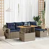 Image de vidaXL Salon de jardin avec coussins 6 pcs gris résine tressée acacia