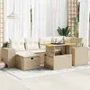Image de vidaXL Salon de jardin avec coussins - Beige