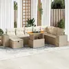 Image de vidaXL Salon de jardin 9 pcs beige