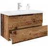 Image de vidaXL Meuble lavabo avec bassin intégré - Vieux bois