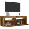 Image de vidaXL Tables de Chevet 2 pcs avec LED - Vieux Bois