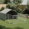 Image de vidaXL Niche d'extérieur pour chien enclos 4x2x1,5 m acier galvanisé