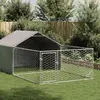 Image de vidaXL Niche d'extérieur pour chien enclos 7x2x1,5 m acier galvanisé