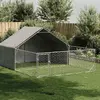 Image de vidaXL Niche d'extérieur pour chien enclos 5x3x1,9 m acier galvanisé