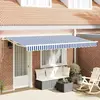 Image de vidaXL Toile de rechange pour auvent Bleu et Blanc 4 x 2 m Polyester